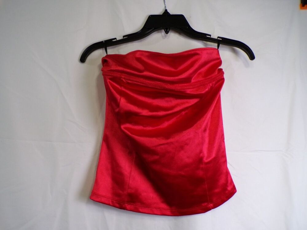 Forever 21 Women's Red Strapless Knit Tube Top Size S Cropped Summer